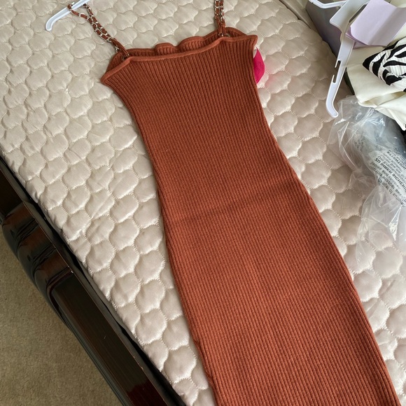 Copper Knit Chain Dress - Picture 2 of 2
